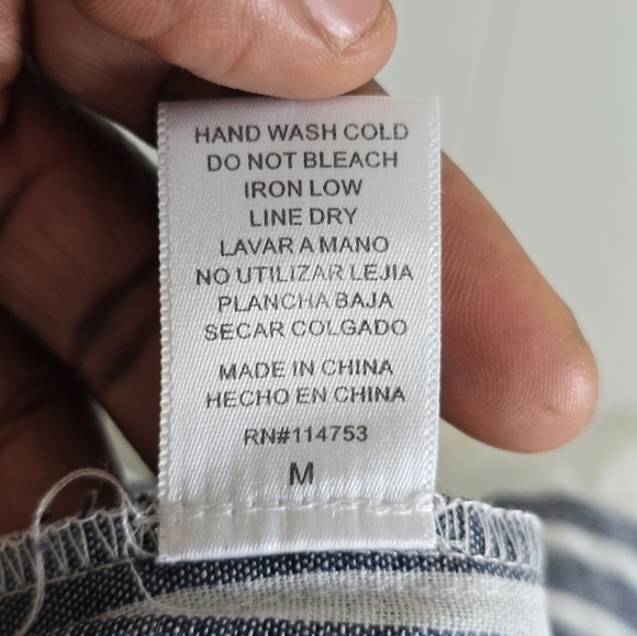 Forever 21 women's sleevesless jumpsuit white blue stripes front Cutout - Picture 12 of 13